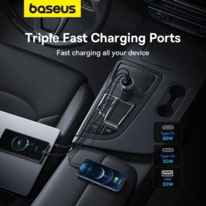 Baseus Golden Contactor Pro GaN Fast Charging Car Charger U2C 65W Lunar Gray Baseuscolombo 16