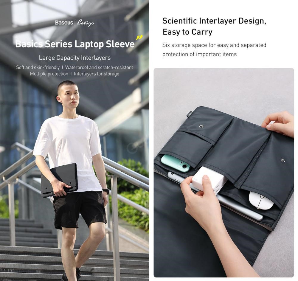 baseus basics series laptop sleeve for notebook compurter 2