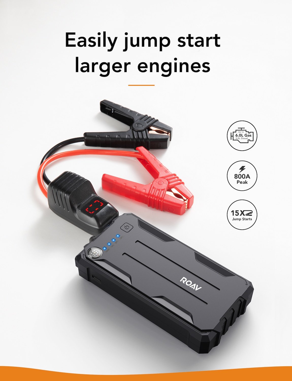 Roav jump starter pro 2in1 jump starter & portable charger for larger