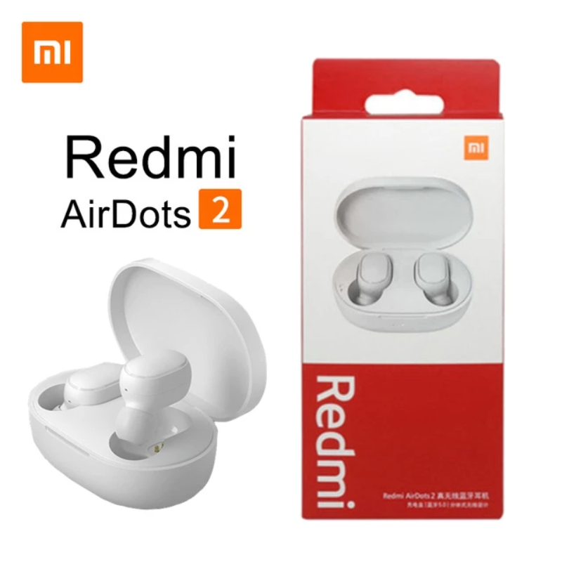 Original New Xiaomi Redmi Airdots 2 TWS Xiaomi Wireless Earphone Bluetooth  5.0 DSP Noise Reduction Tap Control With Mic Handsfree Earbuds