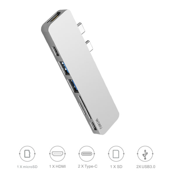 WiWU T8 7-in-1 USB Type-C Hub Adapter