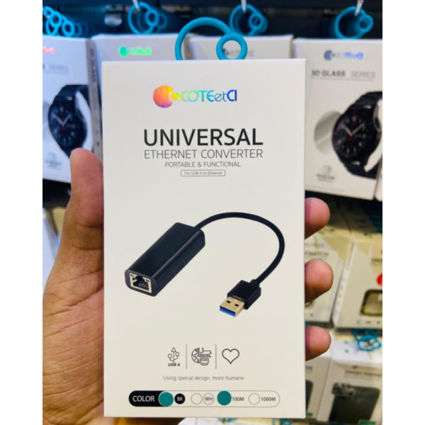 Coteetci Universal Ethernet Converter (USB-A to Eathernet )