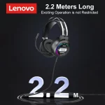 Lenovo H401 Gaming Headset Over-ear 3.5mm USB 7.1 Surround Sound Deep Bass Stereo Game Headphones with Mic for PC Laptop Gamer - Image 2