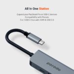Porodo 3 in 1 Aluminum USB-C to HUB - Image 2