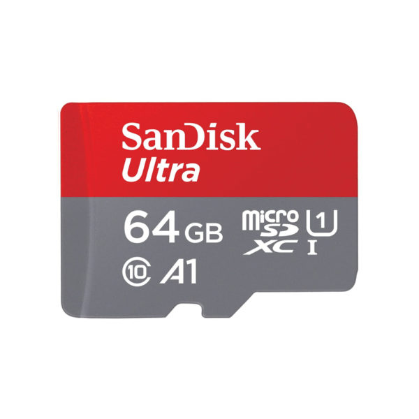 SanDisk 64GB Ultra microSDHC UHS-I Memory Card with Adapter - 120MB/s, C10, U1, Full HD, A1, Micro SD Card