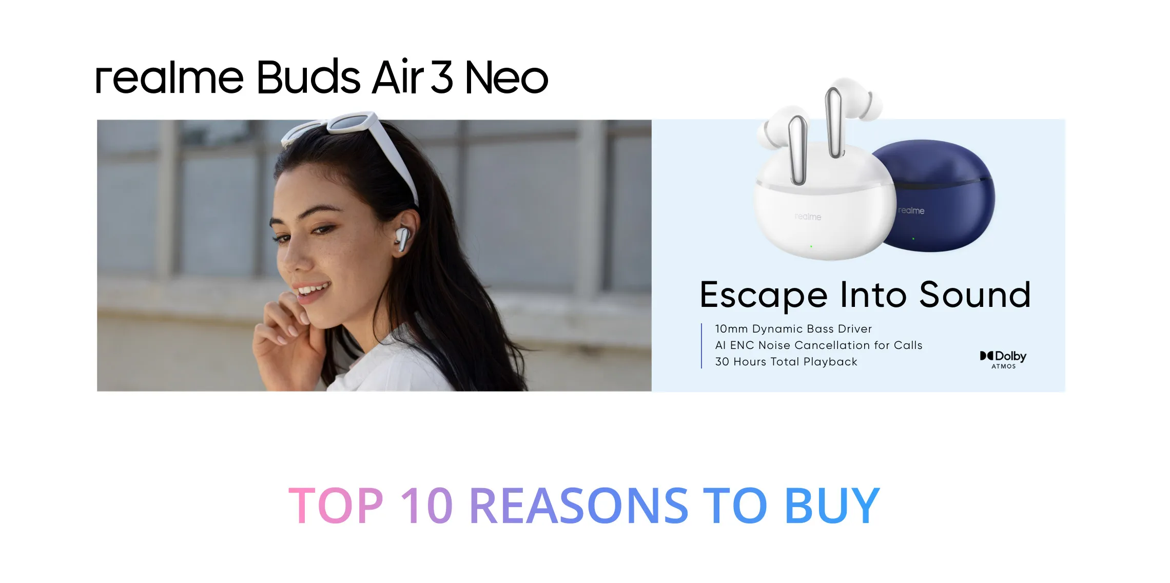 Realme Buds Air 3 Neo True Wireless Earbuds up to 30 hours Playback