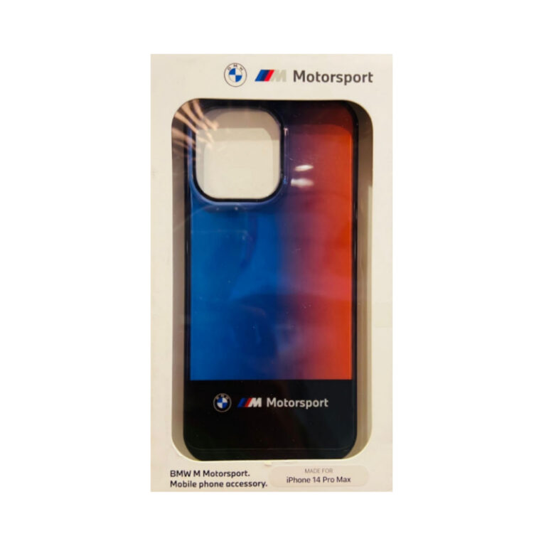 BMW Motorsport Vertical Tricolor Stripes Hard Case iPhone 14 Pro Max