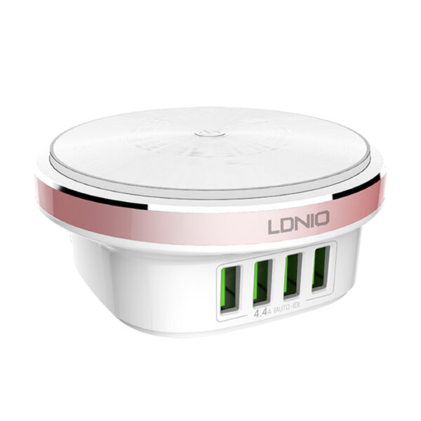 LDNIO A4406 LED Bedside Lamp 4 USB Desktop Charger
