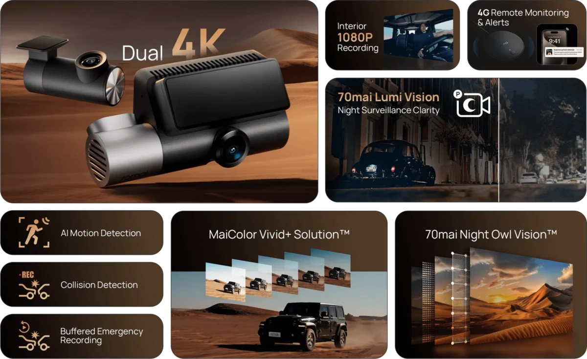 70mai T800-2 4K Dash Cam Set - Image 2