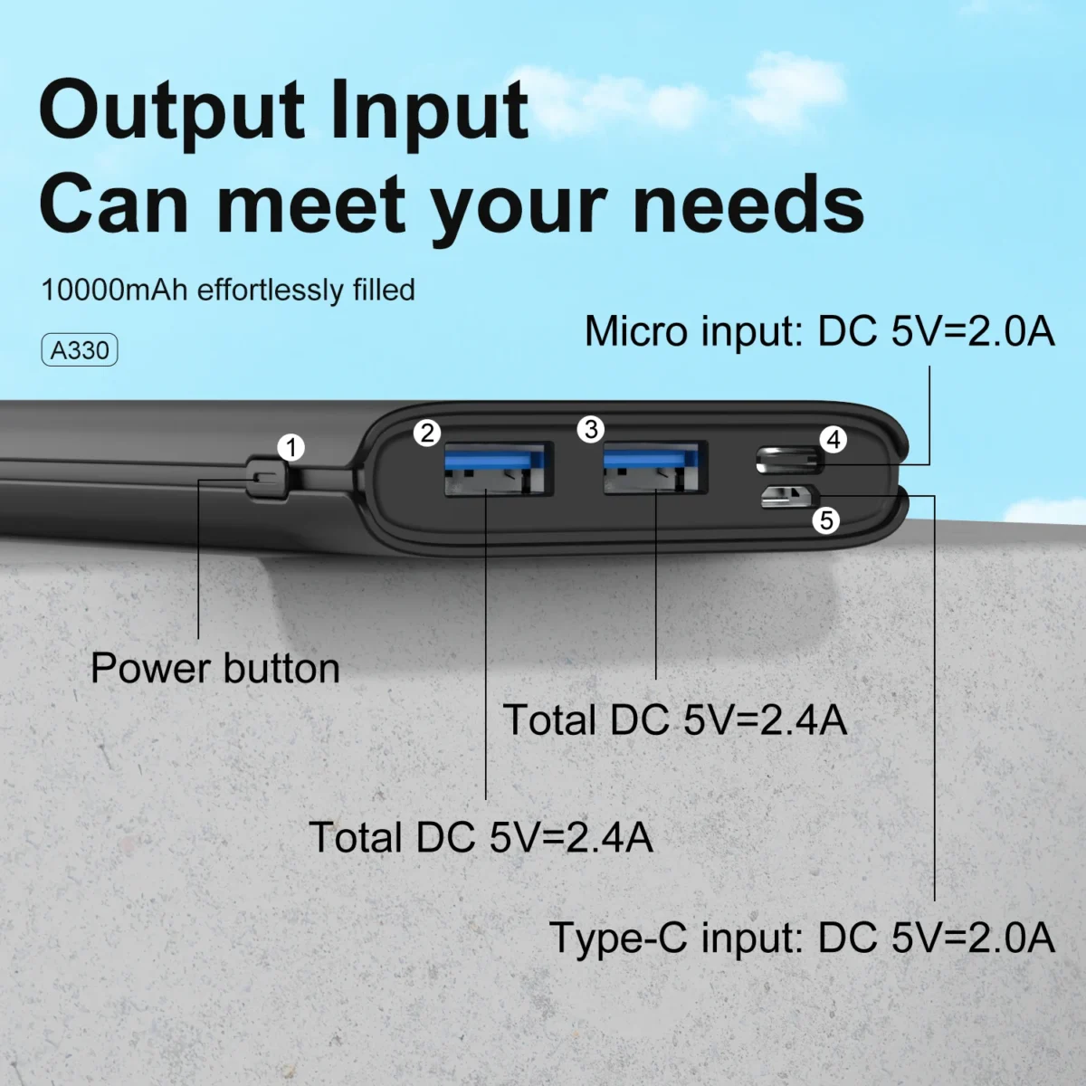 Aspor A330 portable 10000mAh Power Bank - Image 7
